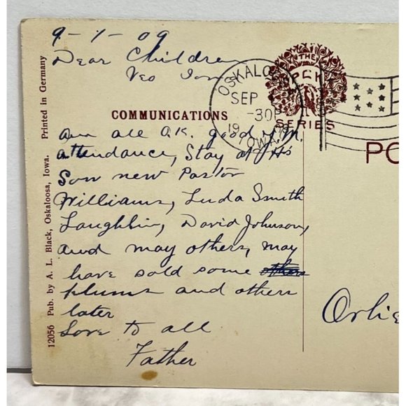 Oskaloosa IA Iowa Yearly Meeting House c1909 Large Crowd Town People - Picture 5 of 6